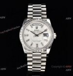 Swiss Rolex Daydate Baguette 36 CS Factory Meteorite Dial Diamond Bezel